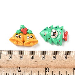 クリスマス不透明樹脂デコデンカボション  混合図形  ミックスカラー  20~32x19~27x7~9mm&nbsp;RESI-H041-01