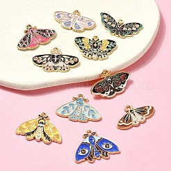 10個10スタイルアロイエナメルペンダント  バタフライチャーム  ミックスカラー  15~21x28~30x1.5mm  穴：1.8~2mm  1個/スタイル&nbsp;FIND-YW0004-76