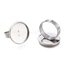 Tarnish Resistant Adjustable 304 Stainless Steel Finger Rings Components&nbsp;LS-STAS-F149-18P-G