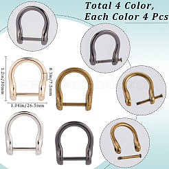 16pcs 4 Colors Alloy D-Ring Anchor Shackle Clasps&nbsp;FIND-GF0006-71