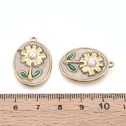 304 Stainless Steel Enamel and ABS Imitation Pearl Pendants&nbsp;STAS-T068-86A