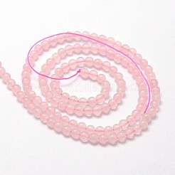 天然石ローズクォーツビーズ連売り  ラウンド  3mm  穴：0.5mm  約125個/連  40cm&nbsp;X-G-N0195-04-3mm
