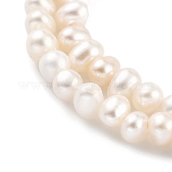天然養殖淡水パールビーズ連売り  ポテト  パパイヤホイップ  2.5~3mm  穴：0.5mm  約82~83個/連  7.09インチ（18cm）&nbsp;PEAR-C003-06F
