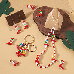 5Pcs Boot Baking Paint Glass Enamel  Beads&nbsp;LAMP-TADJ0001-08H