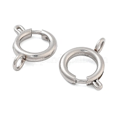 変色しない304ステンレススチールスプリングリング留め具  ステンレス鋼色  14x10x2mm  穴：2.5mm&nbsp;STAS-E104-09E-P