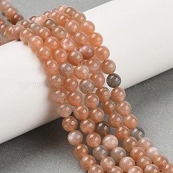Natural Multi-Moonstone Beads Strands&nbsp;G-J157-6mm-06A-01