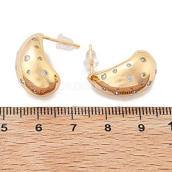 Teardrop Brass Micro Pave Clear Cubic Zirconia Stud Earrings&nbsp;EJEW-K286-07G-01