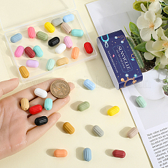 40Pcs 20 Colors Oval Silicone Focal Beads&nbsp;SIL-SC0002-33