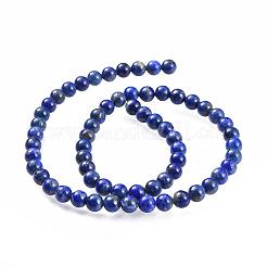 天然石ラピスラズリビーズ連売り  ラウンド  6.5mm  穴：1mm  約58~63個/連  15インチ&nbsp;G-G953-01-6mm