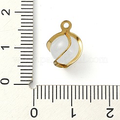 304ステンレススチール製キャットアイペンダント  ゴールドカラー  13.5x10x10mm  穴：1.2mm&nbsp;STAS-Q320-01B-G