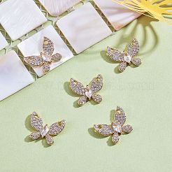 Rack Plating Brass Micro Pave Clear Cubic Zirconia Pendants&nbsp;KK-SZ0005-41