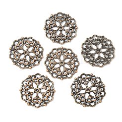 チベットスタイルフィリグリーのジョイナのリンク  カドミウムフリー＆ニッケルフリー＆鉛フリー  花  赤銅鉱  29x1mm  穴：1.2mm&nbsp;TIBE-A11623-R-FF