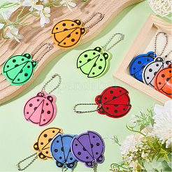 11Pcs 11 Colors PVC Plastic Ladybug Pendant Decorations&nbsp;HJEW-SC0003-23