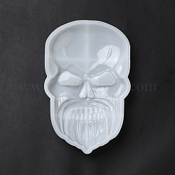 悲しい頭蓋骨のディスプレイ装飾像シリコンモールド  肖像彫刻樹脂鋳造鋳型  UVレジン用  エポキシ樹脂工芸品作り  ホワイト  148x93x21mm&nbsp;DIY-L071-08C