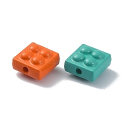 塗装合金ビーズをスプレー  ビルディングブロック  ミックスカラー  8x8x5mm  穴：1.2mm&nbsp;PALLOY-Q445-05