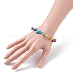 Gemstone Chips & Natural Pearl Stretch Bracelet&nbsp;BJEW-JB07651