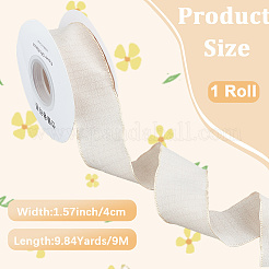 リネンリボン  フリルトリミング  古いレース  1-5/8インチ（39~40mm）  約9.84ヤード（9m）/ロール&nbsp;OCOR-WH20001-11A