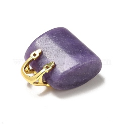 天然レピドライト真鍮ペンダント  ハンドバッグチャーム  ゴールドカラー  27.5x26x12mm  穴：6.3x5mm&nbsp;KK-E274-01G-22