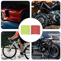40枚 2色 プラスチック反射車ホイールリムステッカー  ホイール粘着ストリップステッカー  外装アクセサリー  ミックスカラー  90x7mm  20個/カラー&nbsp;AJEW-DJ0005-42