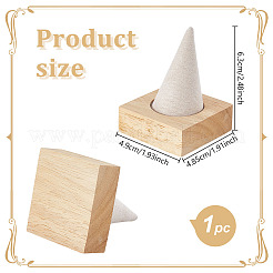 1 Cone Wooden Ring Organizer Holder&nbsp;RDIS-WH0031-02A-01