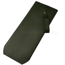 PUレザーワインボトルバッグ  シングルボトルワインキャリーバッグ  長方形  ダークオリーブグリーン  470x150x8mm&nbsp;AJEW-WH20033-062D