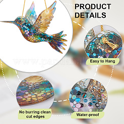 Acrylic Bird Hanging Suncatchers&nbsp;HJEW-WH20021-02B