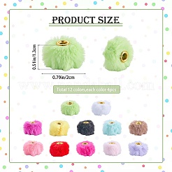 48Pcs 12 Colors Velvet Imitation Rabbit Fur European Beads&nbsp;FIND-SZ0019-28