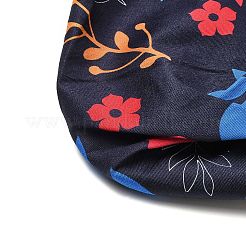 コットン製調節可能なプリント柄のふわふわ帽子、女性・男性用作業用キャップ  ボタン付き  花  内径：400~600mm&nbsp;AJEW-WH0677-005