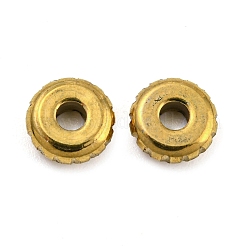 304ステンレススチールビーズ  フラットラウンド  ゴールドカラー  6x2mm  穴：2mm&nbsp;STAS-P355-03B-G