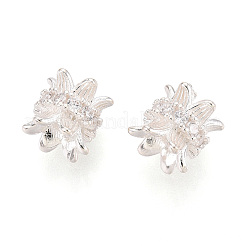925スターリングシルバースペーサービーズ  花  銀  7.5~8x8x8mm  穴：3mm&nbsp;STER-T008-28S