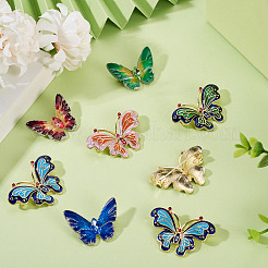 12Pcs 6 Styles Butterfly Enamel Pins&nbsp;JEWB-TA0001-23