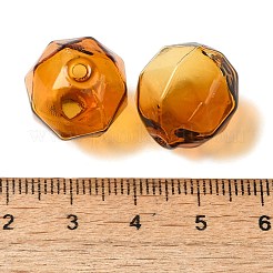 透明ガラスビーズ  多面カット  ラウンド  チョコレート  16x15.5x17mm  穴：1.6mm&nbsp;X1-GLAA-A041-01B-01
