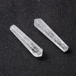 天然水晶ビーズ  水晶  穴なし/ドリルなし  弾丸  癒しの石  レイキエネルギーバランシング瞑想療法杖  50x11x10mm&nbsp;G-P393-M05
