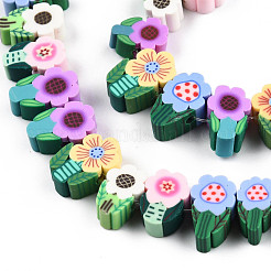 Handmade Polymer Clay Beads Strands&nbsp;CLAY-N010-089A