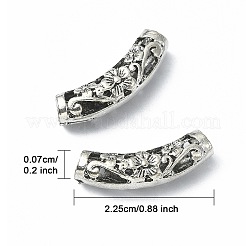 中空チベットスタイル合金ビーズ  チューブビーズ  アンティークシルバー  25.5x7mm  穴：4mm&nbsp;TIBEB-YW0001-23