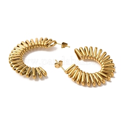 Ion Plating(IP) 304 Stainless Steel Spiral Twist C-Shaped Stud Earrings for Women&nbsp;EJEW-Z066-05G