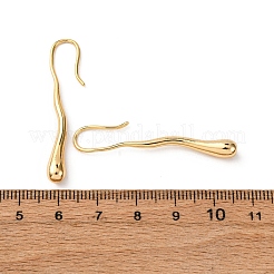 ティードロップ真鍮ダングルイヤリング  ニッケルフリー  18KGP本金メッキ  42.5x5mm&nbsp;EJEW-F384-19G
