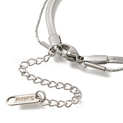 201 Stainless Steel Double Layer Snake Chain Necklaces&nbsp;STAS-B076-05P