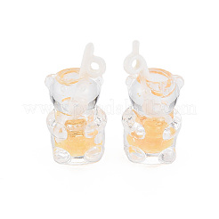 Imitation Bubble Tea Transparent Resin Pendants&nbsp;LS-RESI-T052-04G
