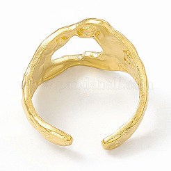 イオンプレーティング(IP) 304 ステンレススチール ワイドホローオープンカフリング 女性用  18KGP本金メッキ  内径：17mm&nbsp;RJEW-G275-04G