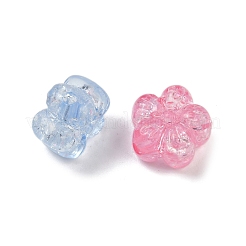 クリアクラックアクリルビーズ  スモモの花  ミックスカラー  12.5x13x8mm  穴：2mm  590個/ 500g&nbsp;OACR-B031-21