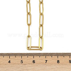 304ステンレススチールペーパークリップチェーンネックレス  イオンプレーティング（ip）  ゴールドカラー  29.92インチ（76cm）&nbsp;NJEW-H072-01G