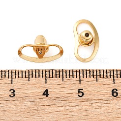 イオンプレーティング（IP）304ステンレススチール耳栓アクセサリー  ゴールドカラー  13x7.5x2mm  穴：0.9mm&nbsp;STAS-D288-07G-01