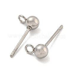 Non-Tarnish 304 Stainless Steel Stud Earring Findings&nbsp;STAS-O004-10B-P