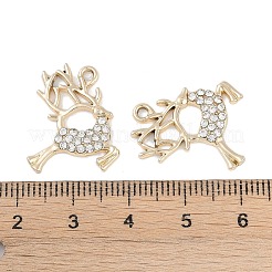 合金ラインストーンペンダント  鹿  ゴールドカラー  20x17x2.5mm  穴：2mm&nbsp;FIND-M018-17G