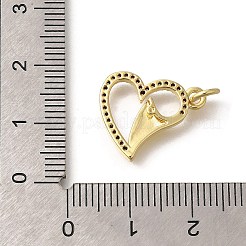 Brass Micro Pave Clear Cubic Zirconia Pendants&nbsp;KK-M297-19G