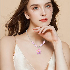 30個のレジンペンダント  花  プラチナ鉄ループ付き  ミックスカラー  29~30.5x27~30x6.5mm  穴：2mm&nbsp;RESI-BM0001-06B