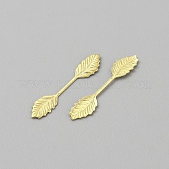真鍮製ペンダントベイル  葉  生（メッキなし）  34.5x6.5x0.5mm&nbsp;KK-WH20003-09A