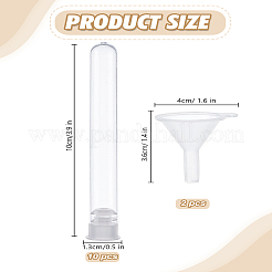 透明プラスチック漏斗ホッパー2個。  透明チューブプラスチックビーズ容器10個  透明  41x38x31mm  穴：2.5mm&nbsp;FIND-LP0004-97