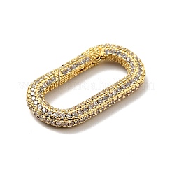 Brass Micro Pave Clear Cubic Zirconia Spring Gate Rings&nbsp;KK-G414-06G